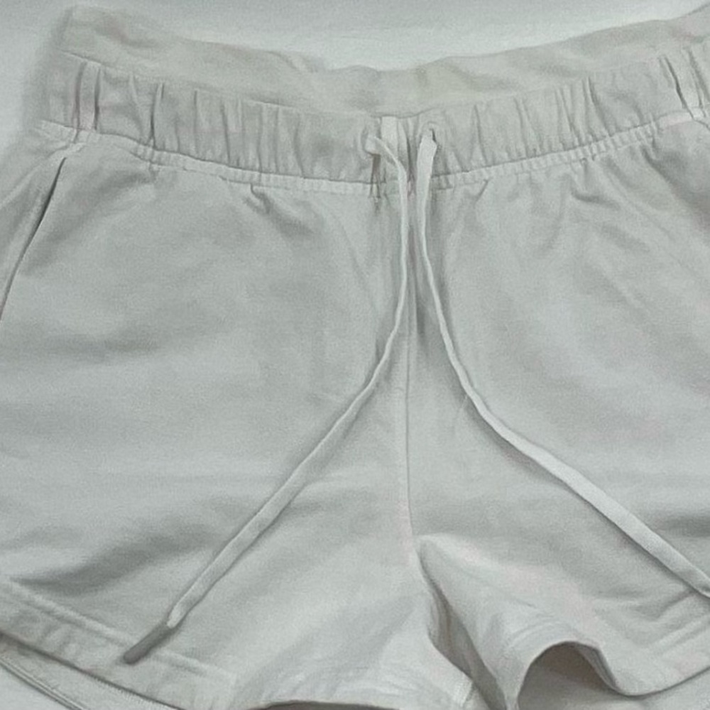 Women's White Casual Lululemon white cotton blend lounge Shorts